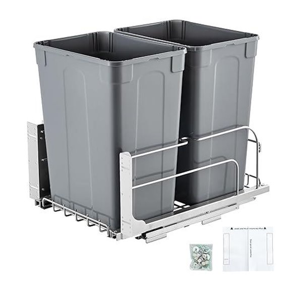 VEVOR Double Pull-Out Trash Can for Kitchen