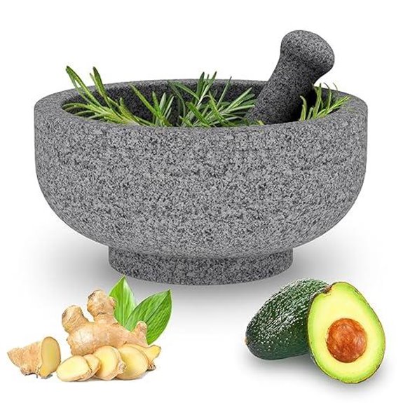 Large Double-Sided Granite Mortar and Pestle