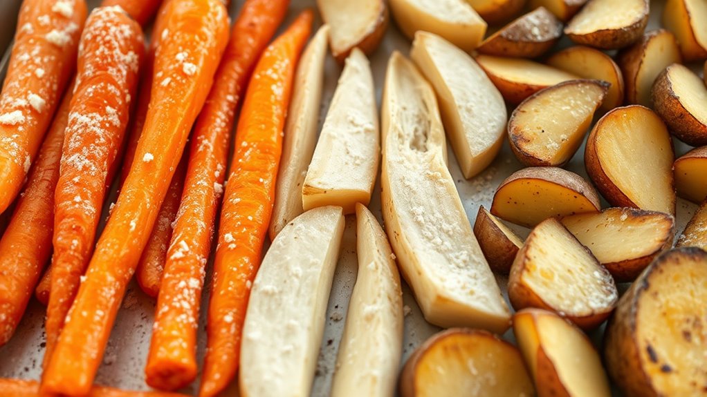 dry high starch vegetables thoroughly