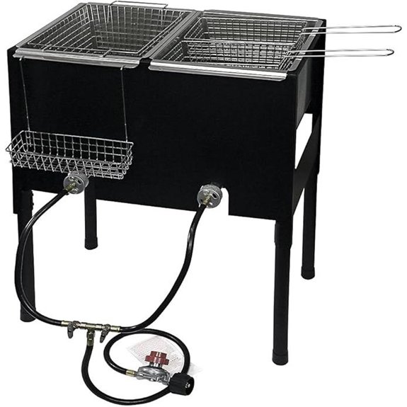 Barton Double Deep Fryer with Dual Burners
