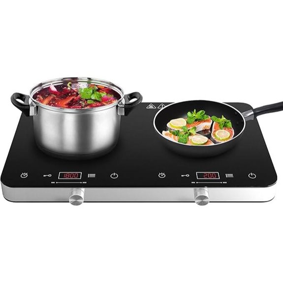 Double Induction Cooktop Burner with Safety Lock