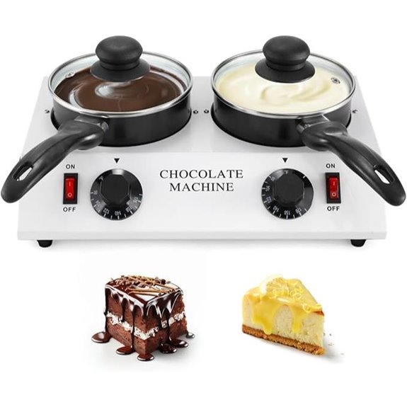Electric Chocolate Melting Pot with Dual Ceramic Pots