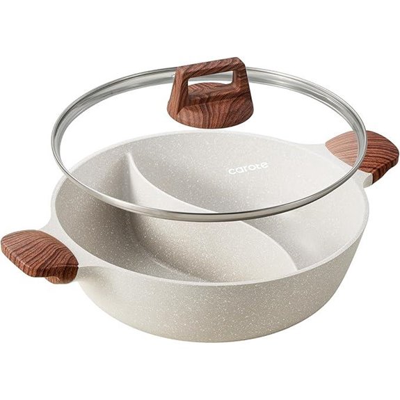 CAROTE Double Flavor Hot Pot with Divider 4.5-QT