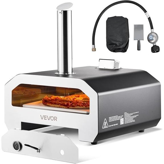 VEVOR Dual Fuel Outdoor Pizza Oven with Thermometer