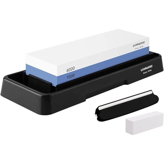 Dual Grit Knife Sharpening Stone Set with Non-Slip Base