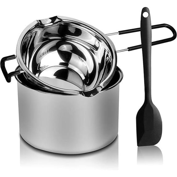 Double Boiler Pot Set with Silicone Spatula