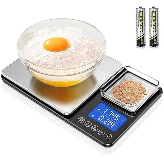 Dual Platform Digital Kitchen Scale with Tare Functions