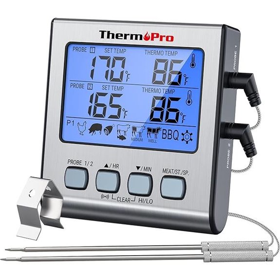 ThermoPro TP17 Dual Probe Meat Thermometer with Timer