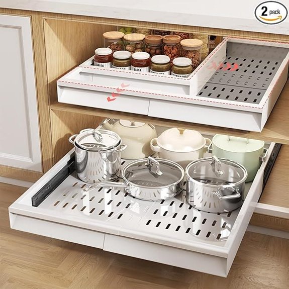 2-Pack Pull Out Cabinet Organizer with Rails