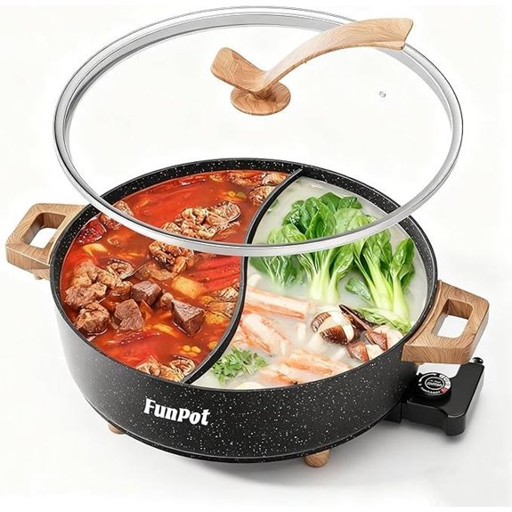 Electric Twin Compartment Hot Pot with Divider