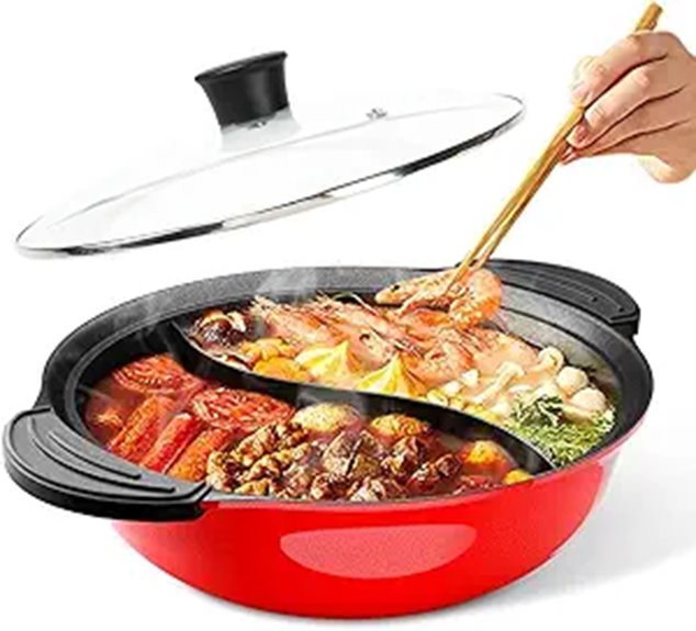 Dual-Sided Hot Pot for Induction Cookers 4.5 Qt