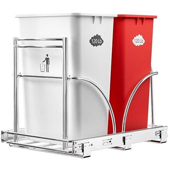 Dual Under Sink Trash Can Pull-Out Kit (Silver)
