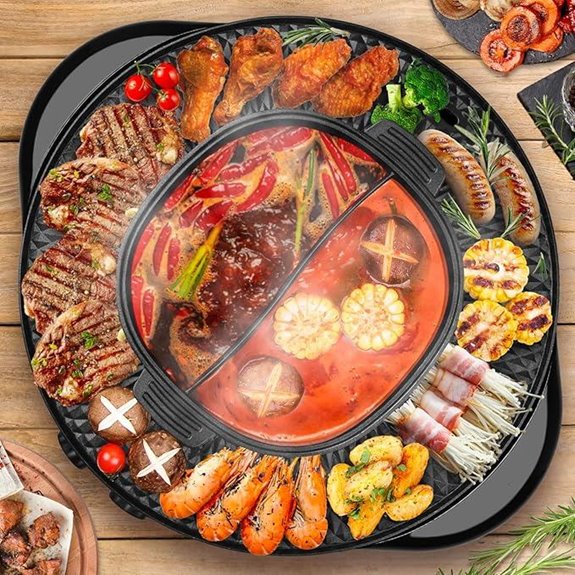 2-in-1 Electric Hot Pot & Grill with Dual Temp