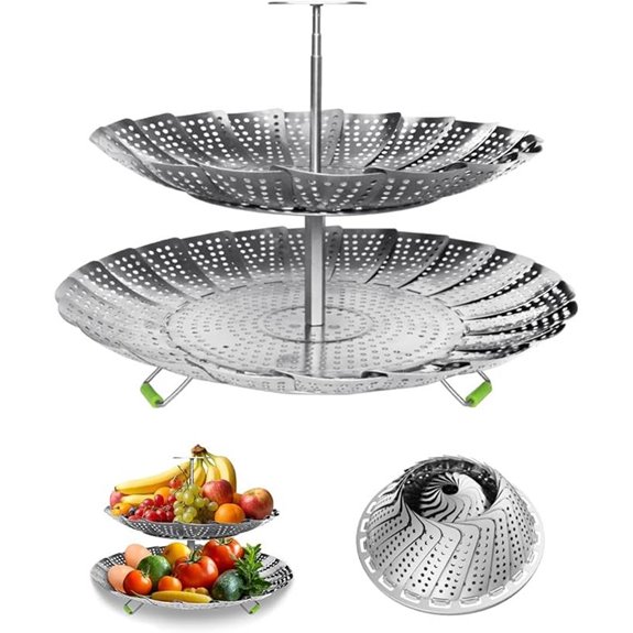 Double Layer Stainless Steel Steamer Basket