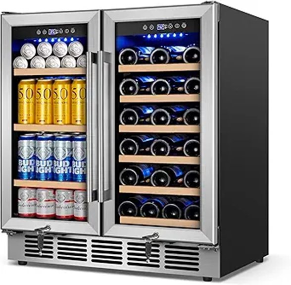 Dual Zone Wine & Beverage Refrigerator 29 Bottles & 110 Cans