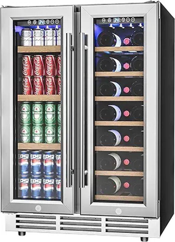 Dual Zone Wine & Beverage Refrigerator with Glass Door