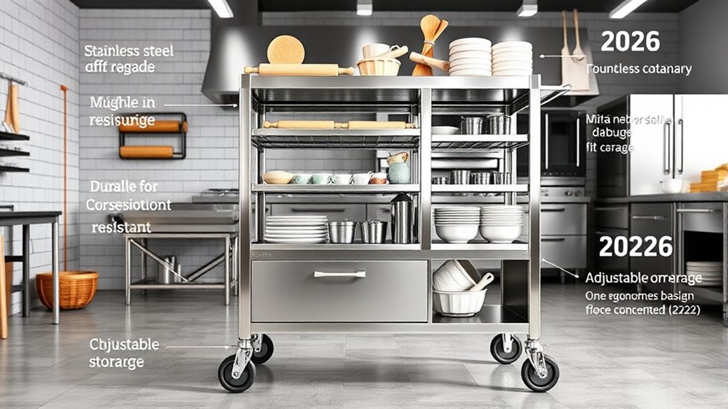 durable mobile baking cart