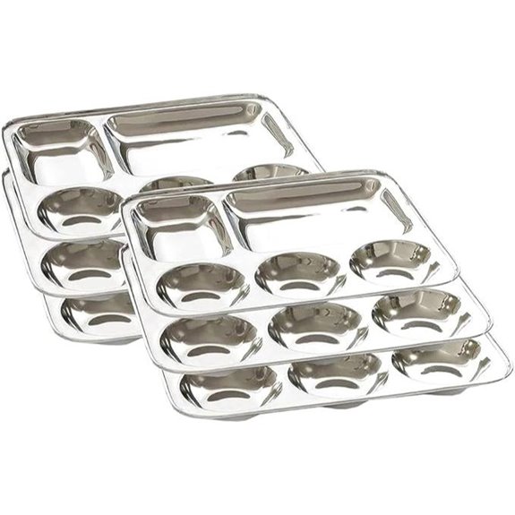 Premium Stainless Steel 5-in-1 Divided Dinner Plate Set