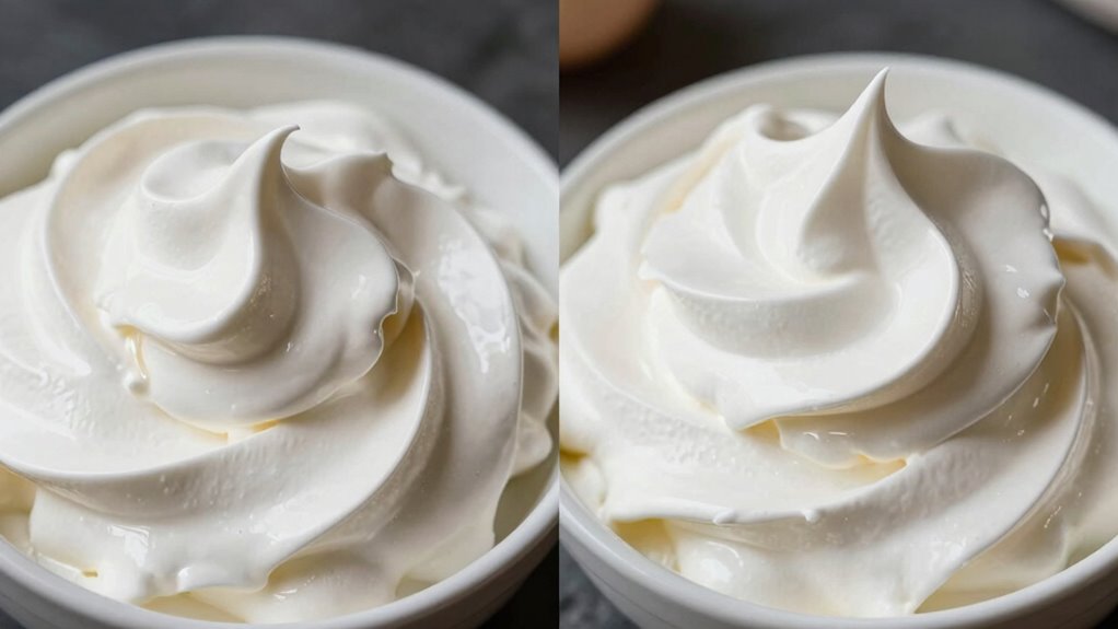 egg white peak comparison