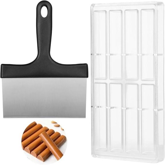 Polycarbonate Chocolate Molds with Scraper 8 Cavities