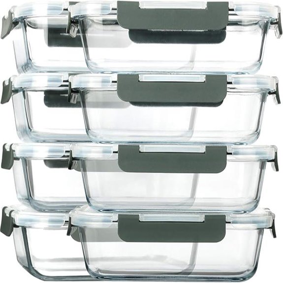8-Pack 30oz Glass Meal Prep Containers