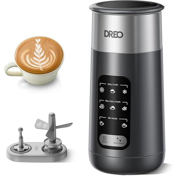 DREO 8-in-1 Electric Milk Frother with LED