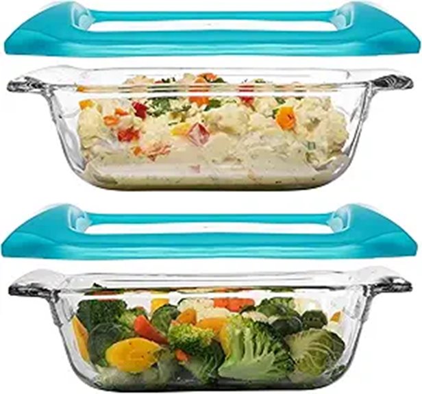 Libbey 8x8 Glass Baking Dish Set with Lids