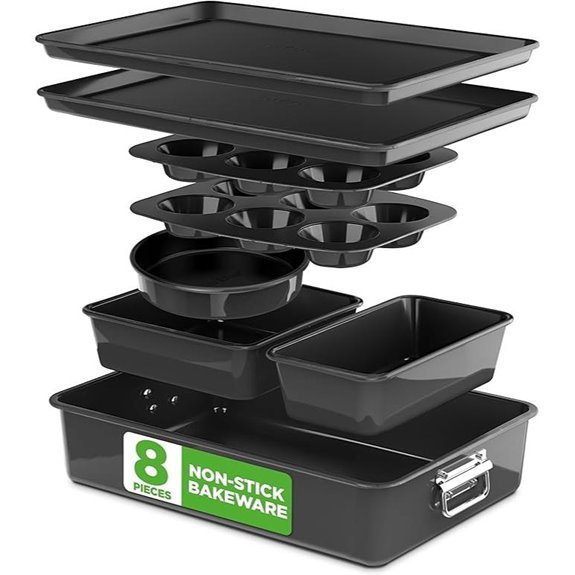 NutriChef 8-Piece Nonstick Bakeware Set
