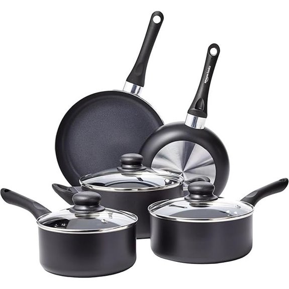 Amazon Basics Non-Stick Cookware 8-Piece Set
