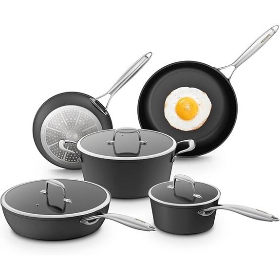 Non-Stick 8-Piece Cookware Set with Glass Lids