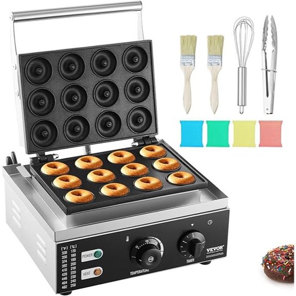 VEVOR Electric Donut Maker 12-Hole Commercial Waffle Machine