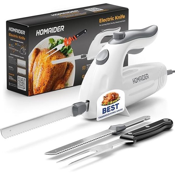 Electric Carving Knife with Blades & Fork