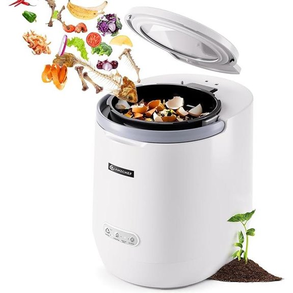 AMZCHEF Electric Kitchen Compost Bin with Auto-Cleaning