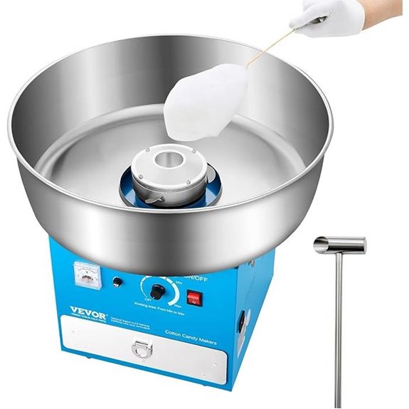 VEVOR Electric Cotton Candy Machine with Stainless Steel Bowl
