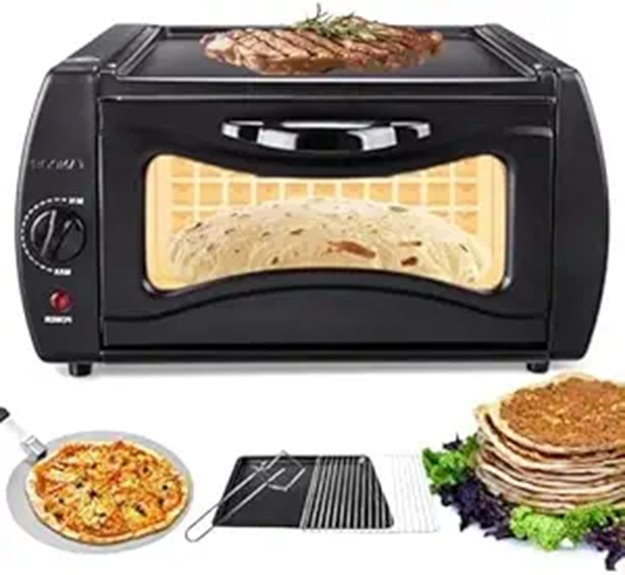 Electric Countertop Oven & Pizza Maker with Adjustable Temperature