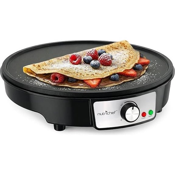 Nutrichef Electric Crepe Maker & Griddle with Accessories