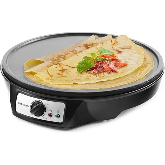 Elite Gourmet Electric Crepe Maker with Spreader