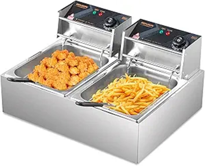 ROVSUN Electric Deep Fryer with Baskets and Lids