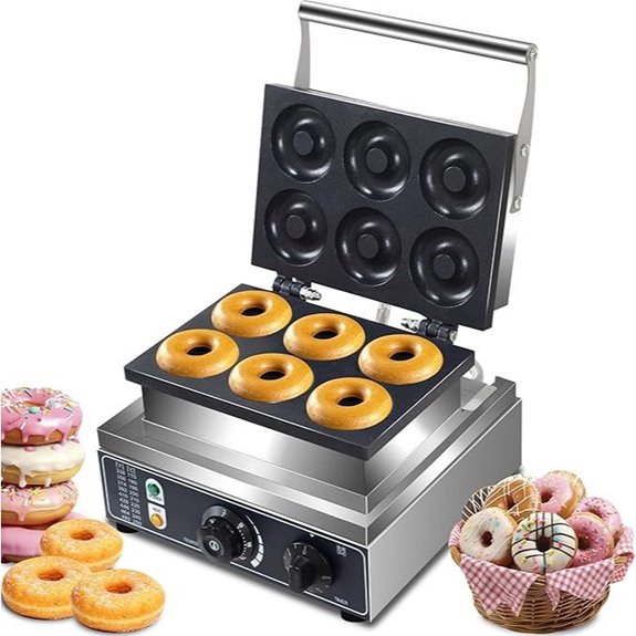 Commercial 6-Hole Electric Donut Waffle Maker