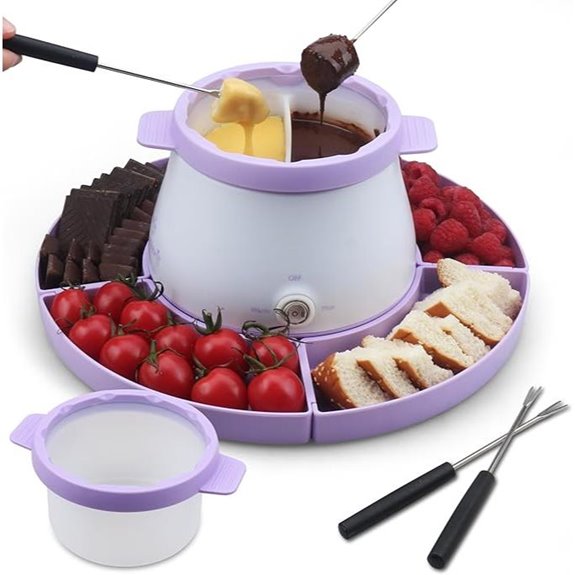 Electric Fondue Set with 2 Pots and Forks