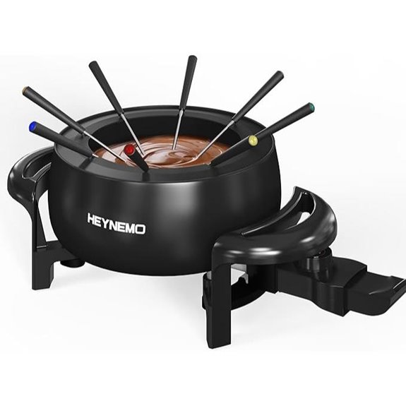 Electric Fondue Pot Set with 8 Color-Coded Forks