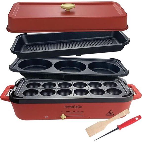 Multifunctional Electric Griddle with Interchangeable Pans