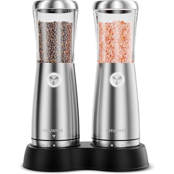 Electric Salt and Pepper Grinder Set with LED Light