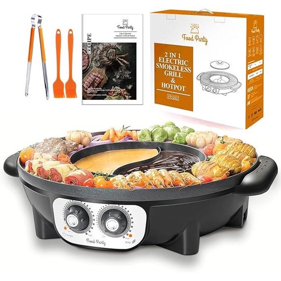 Food Party 2-in-1 Electric Hot Pot & Grill