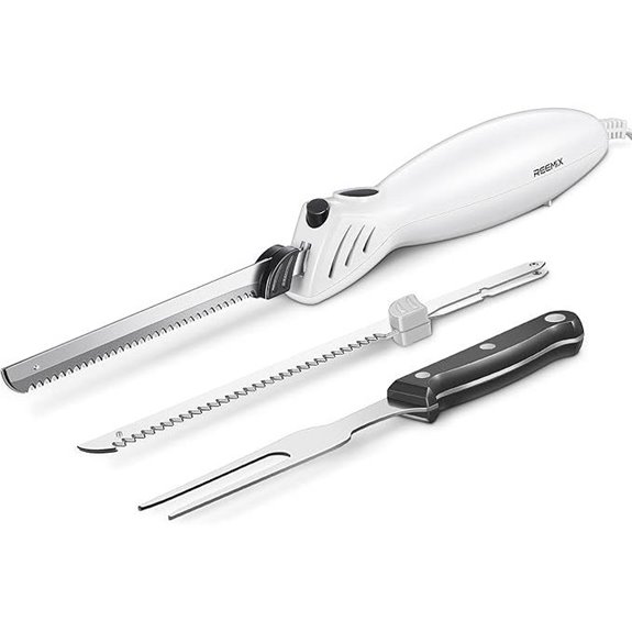 Reemix Electric Knife Set with 2 Blades and Fork