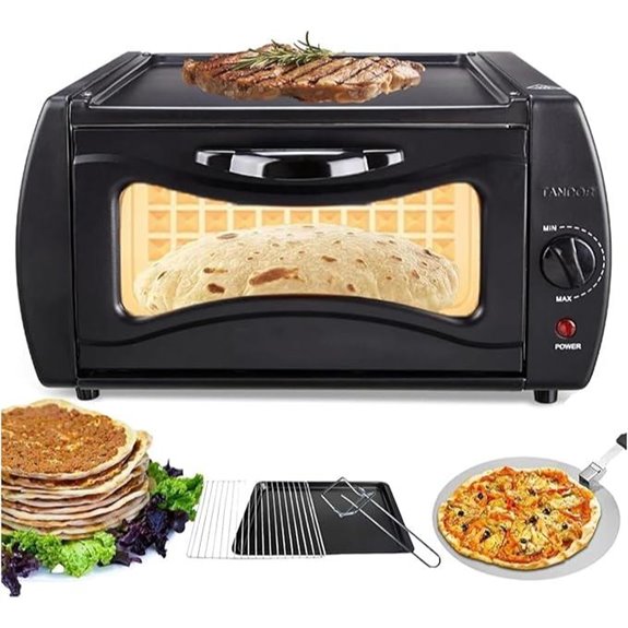 Electric Countertop Oven & Pizza Maker with Adjustable Temperature with Accessories