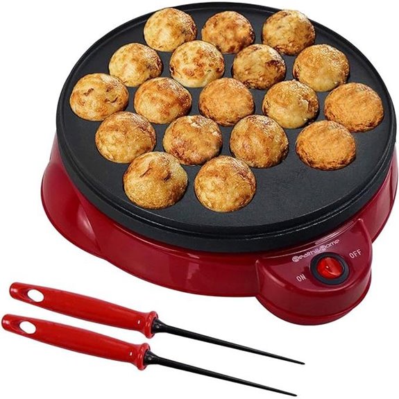 Electric Takoyaki Maker with Free Tools