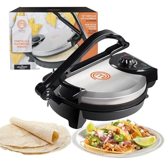 MasterChef Electric Tortilla Maker with Adjustable Temperature