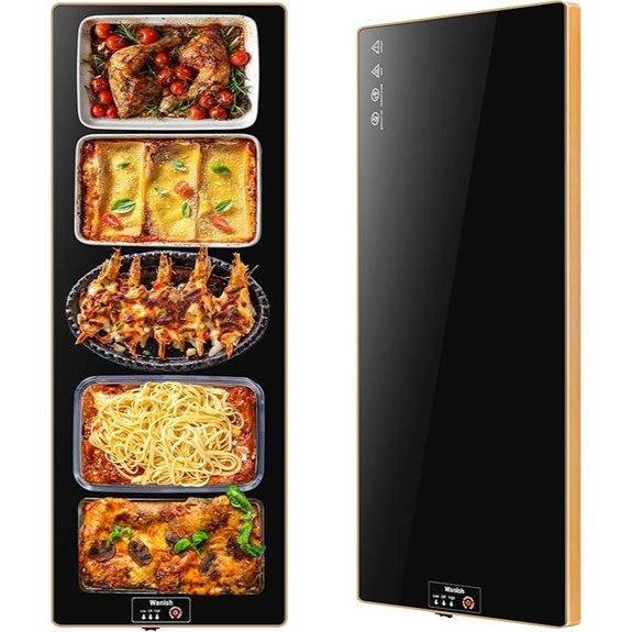 Electric Warming Tray with Thermostat and Full Surface Heating