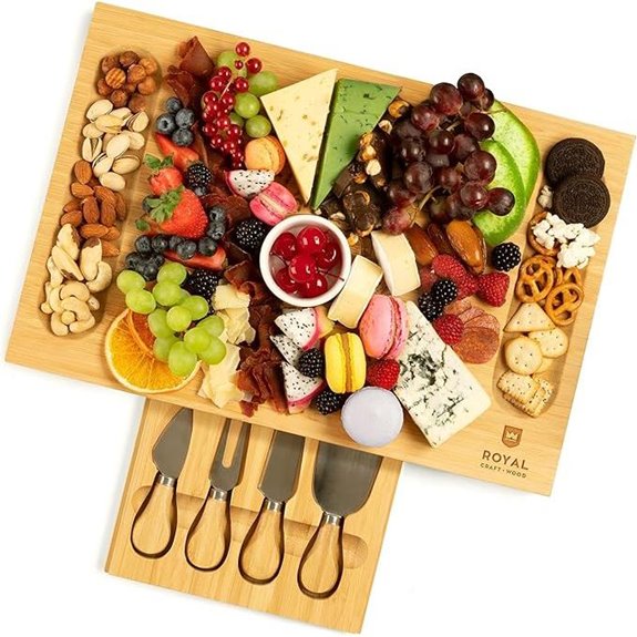 Royal Craft Wood Bamboo Charcuterie Board Set